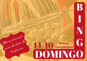 Neste domingo tem grande bingo com tarde de pastéis na paróquia