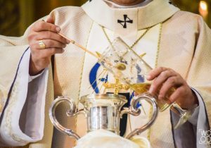 Sacerdotes estão reunidos na Catedral Metropolitana de Curitiba