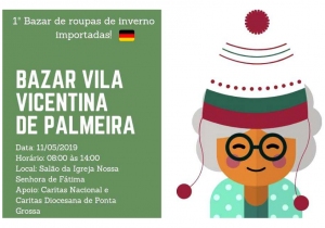 Bazar da solidariedade: roupas de inverno, em prol da Vila Vicentina