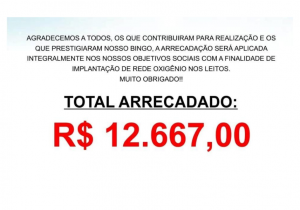 Bingo da Santa Casa arrecada mais de R$ 12 mil reais