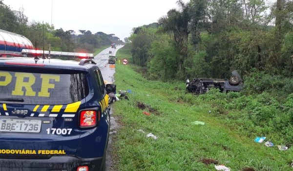 PRF atende mais um acidente com morte na BR 277 em Palmeira