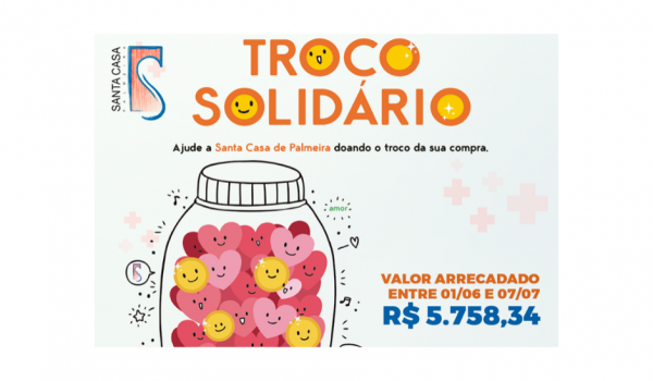Campanha Troco Solidário arrecada mais de R$ 5 mil para Hospital Santa Casa