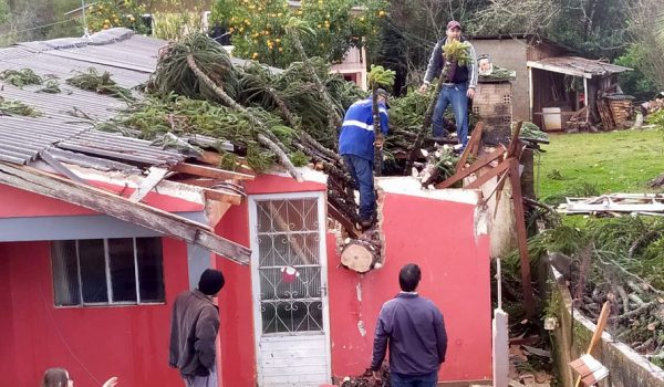 Tempestade e vendaval deixam casas danificadas e sem energia no Paraná