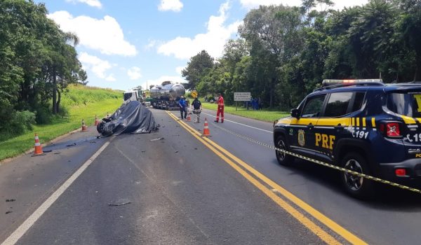PRF atende acidente com óbito na BR 277 em Palmeira