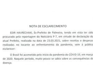 Ex-Prefeito Edir Havrechaki envia nota de esclarecimento para Rádio Ipiranga