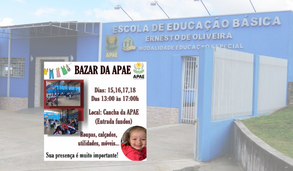 Apae promove bazar até sexta-feira (18)