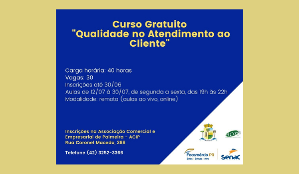 CURSO GRATUITO: Qualidade no atendimento ao cliente