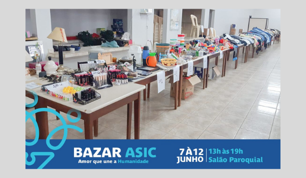 Acontece a partir de hoje (07) o bazar da Ação Social no salão paroquial