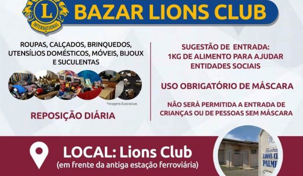 Lions Club e Mulheres em Ação Palmeira promovem bazar em prol da Santa Casa nesta semana