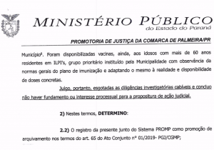 Ministério Público não encontra irregularidades e arquiva denúncia de fura-fila na vacinação da Covid-19 