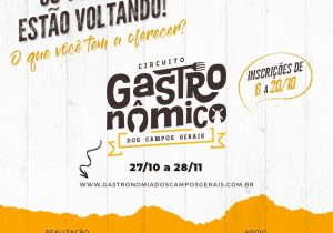 Empresas podem se inscrever para participar do Circuito Gastronômico dos Campos Gerais