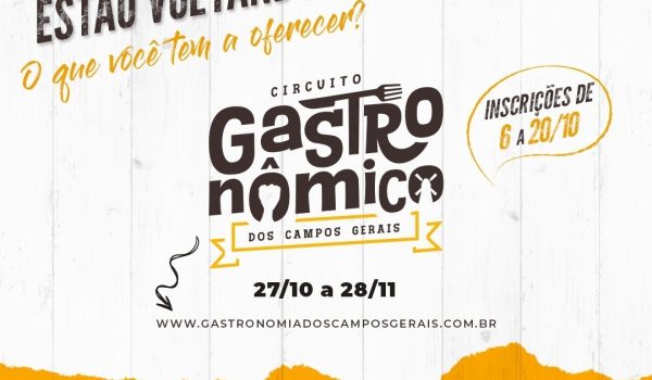 Empresas podem se inscrever para participar do Circuito Gastronômico dos Campos Gerais