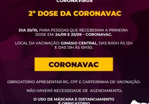 SMS disponibilizará 2º dose de Coronavac na quarta-feira (20)