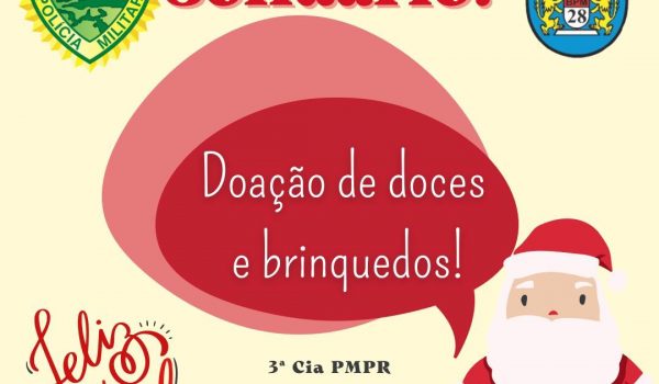 Polícia Militar de Palmeira  está recebendo doações de doces ou brinquedos para ação de Natal