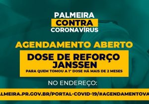 Prefeitura de Palmeira divulga agendamento para dose de reforço da Janssen