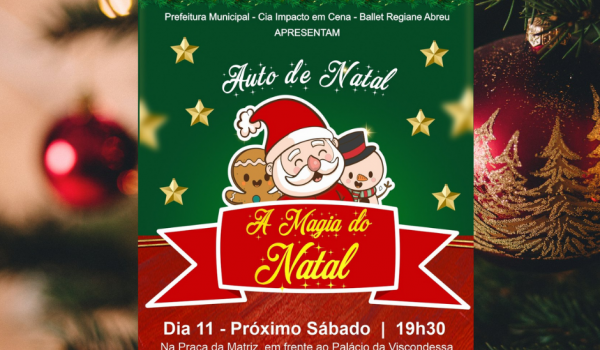 Cia Impacto em Cena e Cia de Ballet Regiane Abreu apresentam “A Magia do Natal”, no sábado em Palmeira