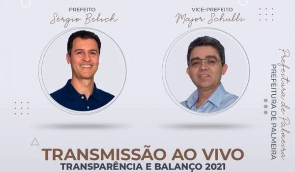 Prefeito Sérgio Belich e o vice Major Schulli realizam live nesta terça-feira (25)