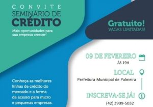 Parceria entre Sebrae e Prefeitura realiza seminário de Crédito na próxima semana