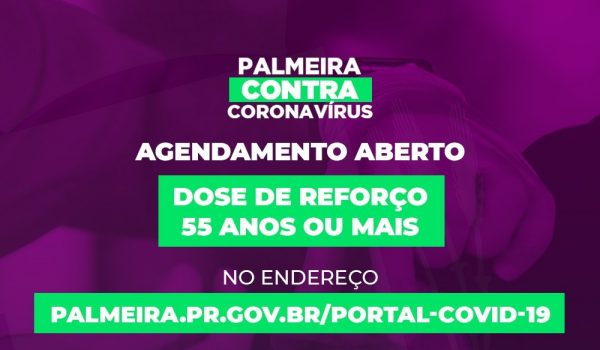 Município disponibiliza 300 doses de reforço para pessoas com 55 anos ou mais