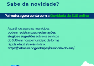 Prefeitura de Palmeira lança Ouvidoria do SUS Online