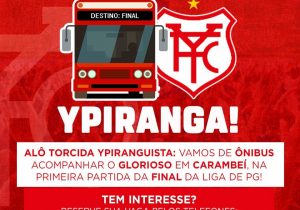 Torcedores poderão ir de ônibus torcer pelo Ypiranga em Carambeí