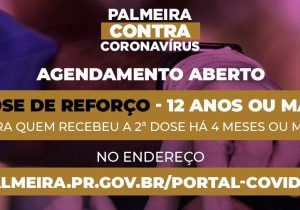 Prefeitura divulga agendamento da dose de reforço para pessoas com 12 anos ou mais