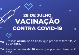 Município realiza aplicação de vacina contra Covid-19 nesta quinta-feira (28)