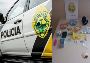 Polícia Militar encaminha para Delegacia indivíduo com crack, LSD e ecstasy