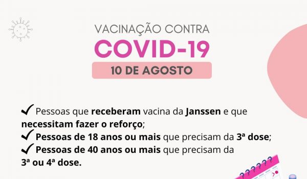 Município realiza vacinação contra Covid-19 nesta quarta-feira (10)