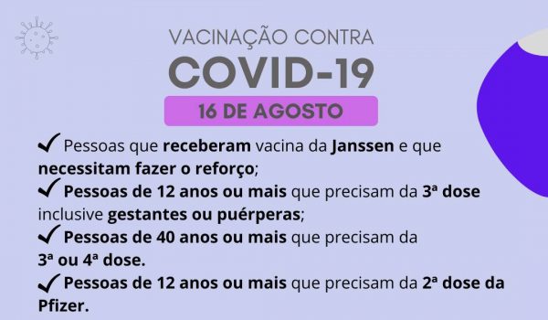 Município realiza vacinação contra Covid-19 na ESF Central nesta terça-feira (16)