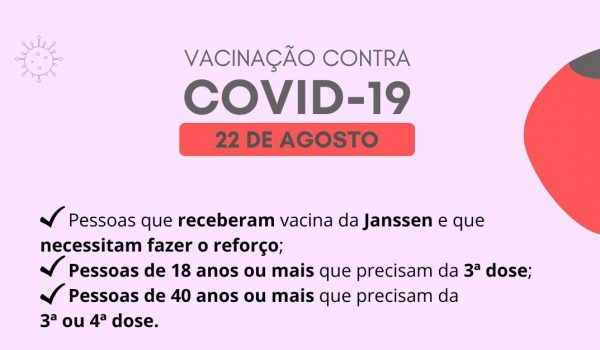 Município realiza aplicação da vacina contra Covid-19 nesta segunda (22)