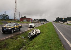 PRF registra acidente com vítima fatal na BR 376, em Witmarsum