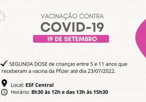 Município realiza vacinação contra Covid-19 nesta segunda-feira (19)