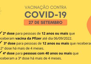 Município segue com vacinação contra Covid-19 nesta terça-feira (27)