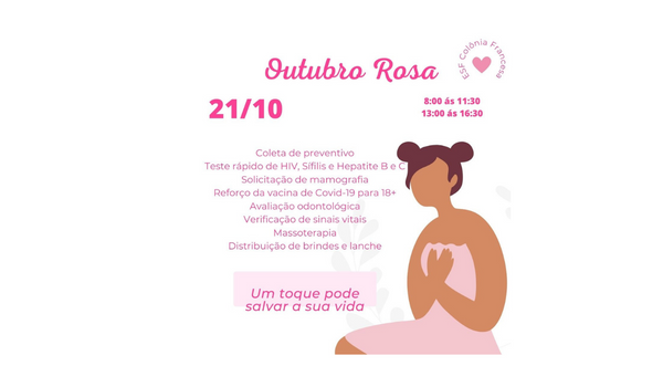 Unidade de Saúde da Colônia Francesa realiza ação do Outubro Rosa nesta sexta (21)