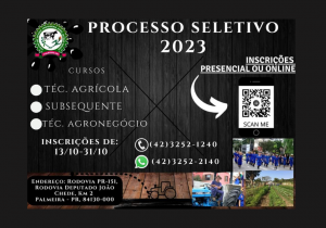 Colégio Agrícola abre processo seletivo para ano letivo de 2023