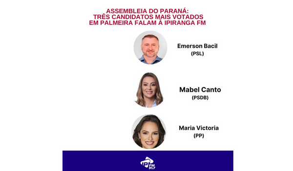 Assembleia do Paraná: Três candidatos mais votados em Palmeira falam à Ipiranga FM