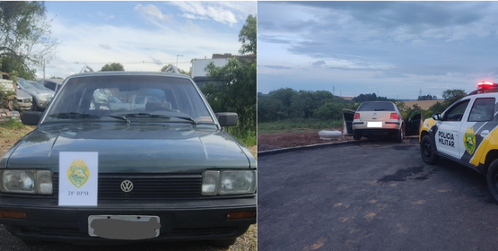 Dois veículos com alerta de furto foram recuperados pela Polícia Militar de Palmeira neste domingo (30)