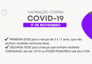 Município realiza vacinação contra Covid-19 na próxima quinta-feira (17)