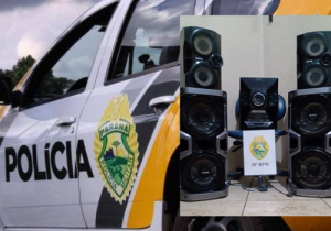 Polícia Militar apreende som após denúncia de perturbação do sossego em residência na Vila Rural