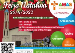 Feira Natalina da AMAS acontece em Witmarsum no próximo dia 20