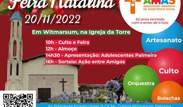 Feira Natalina da AMAS acontece em Witmarsum no próximo dia 20