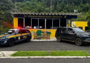 PRF recupera caminhonete roubada transportando mais de 600 quilos de maconha em Irati
