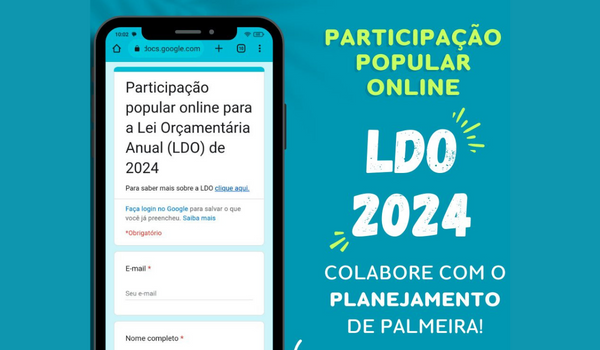 Participação popular online da LDO 2024 já está disponível