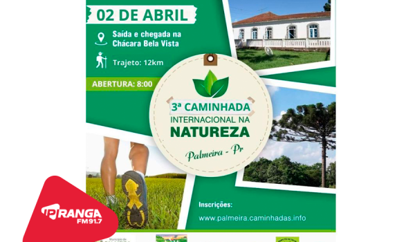Caminhada Internacional da Natureza deve reunir mais de 600 pessoas neste domingo (02), em Palmeira