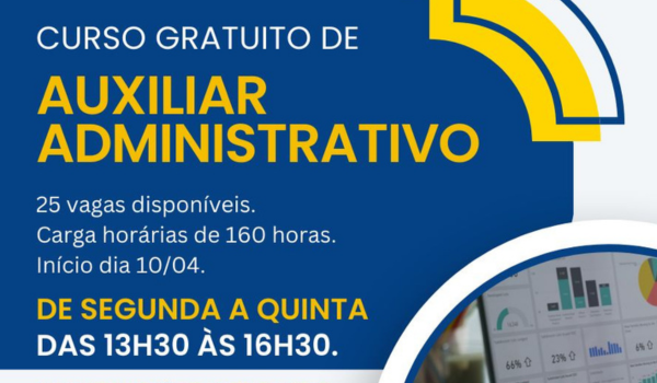 Curso gratuito de auxiliar administrativo é oferecido através da Prefeitura de Palmeira