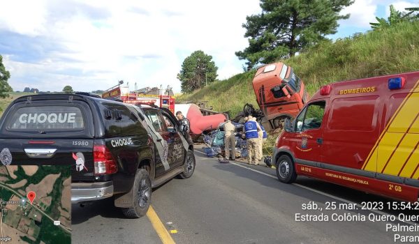 Homem de 30 anos morre após colisão entre automóvel e caminhão na BR 277, em Palmeira