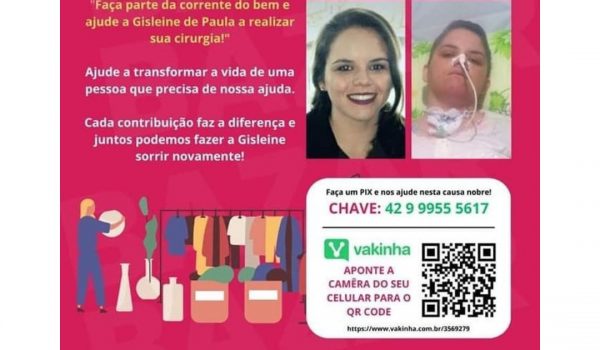 Bazar Solidário para tratamento de saúde de Gisleine de Paula segue nos dias 17 e 18 de abril