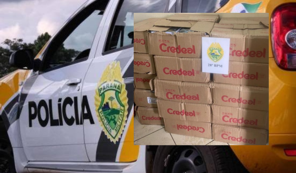 Polícia Militar localiza no bairro do Rocio II cadernos saqueados após tombamento de caminhão