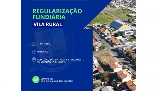 Prefeitura de Palmeira realizará Audiência Pública da Regularização Fundiária Urbana (REURB) da Vila Rural